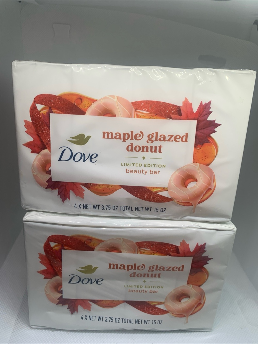 Dove Maple Glazed Donut Limited Edition Beauty Bars 2 Pack (8 Bars Total) New